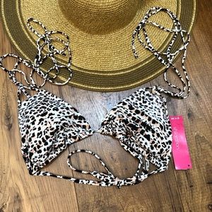 Leopard bikini top